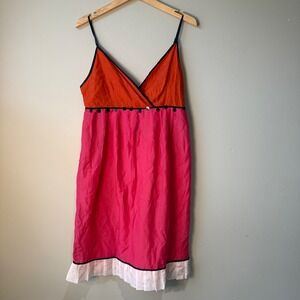 Nelli Janice Jaraicie Orange Pink Short Dress Sequin Trim‎ Size 6
